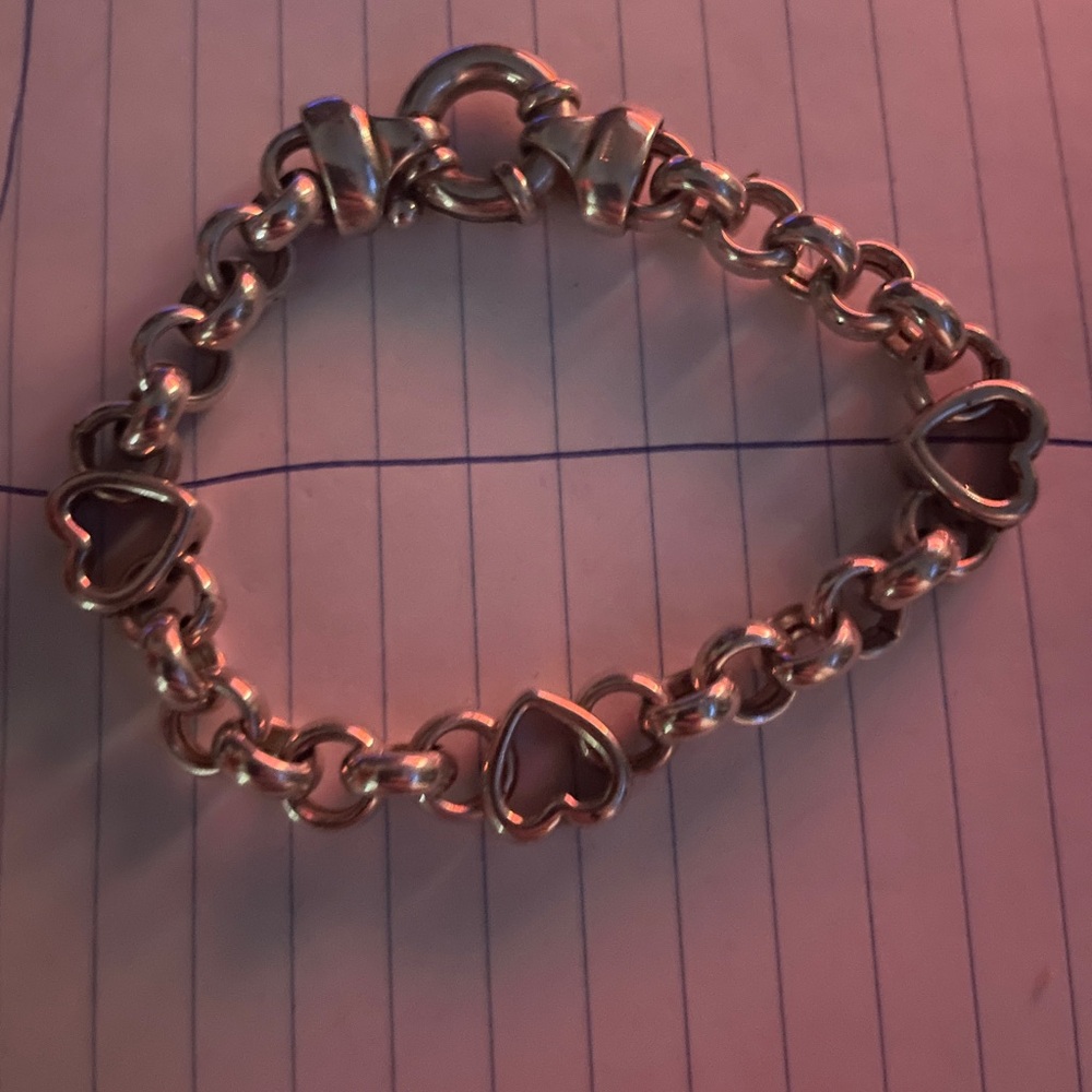 Silver Heart Chain Bracelet